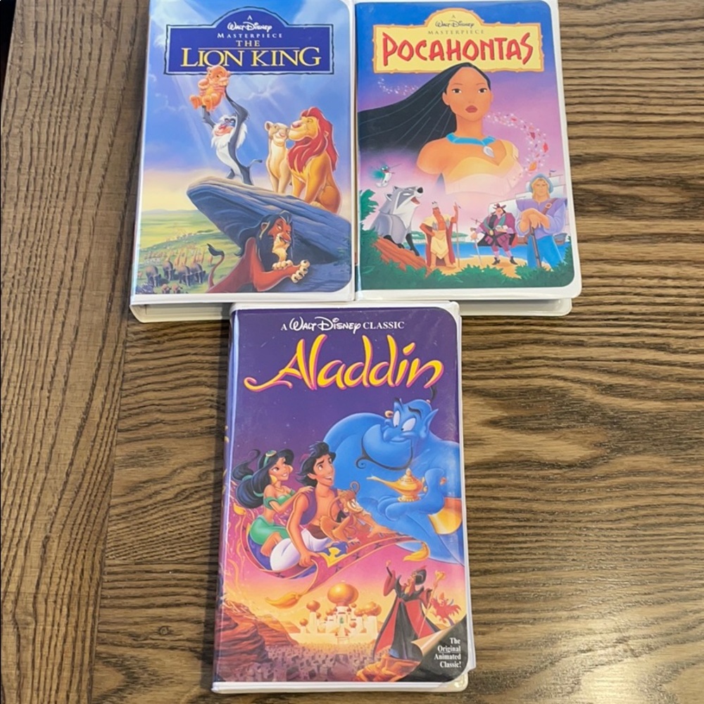 Aladdin Pocahontas The Lion King Disney VHS Movies